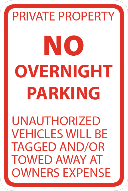 Parking and Regulation Signs 12x18